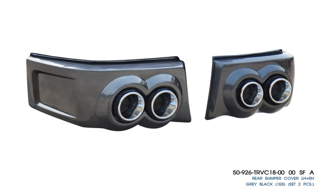 REAR BUMPER COVER LH+RH GREY BLACK (1E8) (Set 2 pcs.)